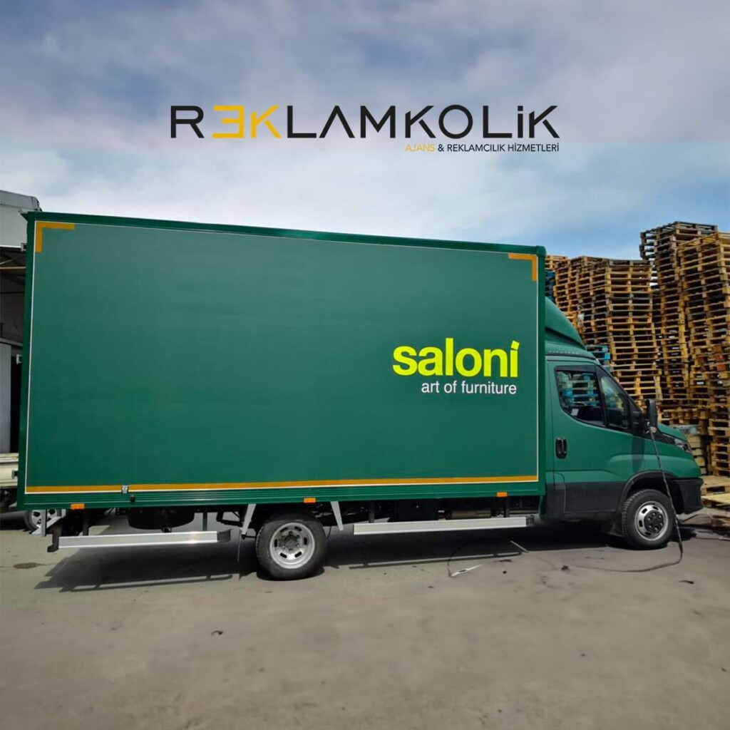 Reklamkolik firmasının saloni firması için yaptığı Araç giydirme hizmeti